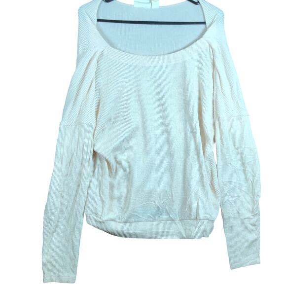 Anthropologie Maeve Women Blouse Blush Cream Boatneck Textured Long Sleeve M - Picture 1 of 11